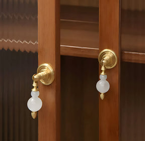 Solid Brass & Natural Stone Drop Pendant Cabinet Knobs