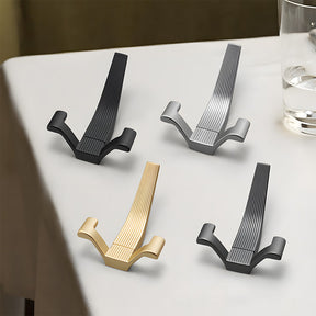 Modern Fluted Zinc Alloy Double Wall Hooks