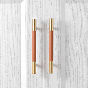 Luxury Leather Wrapped Cupboard Handles & Knobs