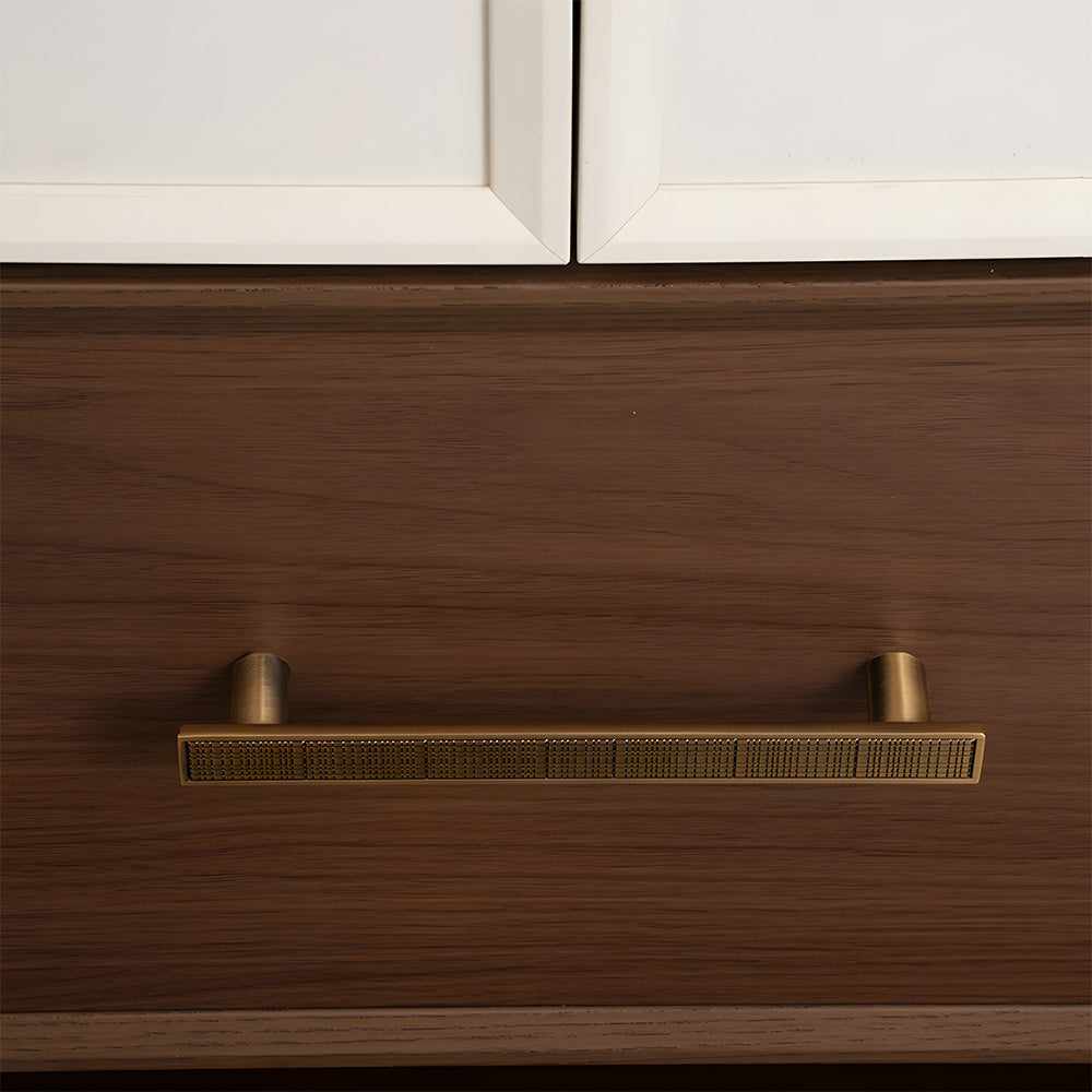 Modern Zinc Alloy Square Textured Grid Cabinet Pulls
