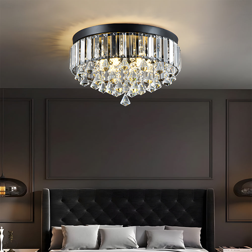 Modern Crystal Fixture Flush Mount Ceiling Lighting for Living Room
