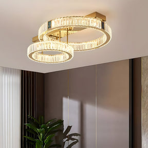 Luxury LED Crystal Ring Ceiling Light for Living Room Bedroom