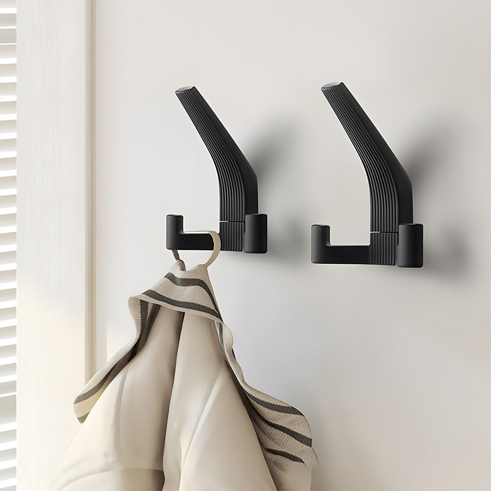 Modern Fluted Zinc Alloy Double Wall Hooks