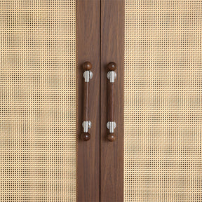 Medieval Brass Round Wooden Head Cabinet Handles