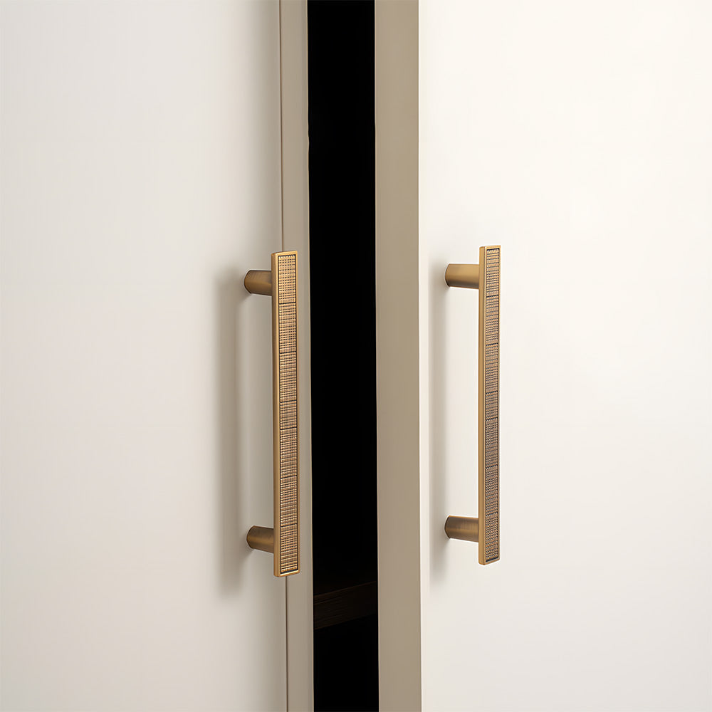 Modern Zinc Alloy Square Textured Grid Cabinet Pulls