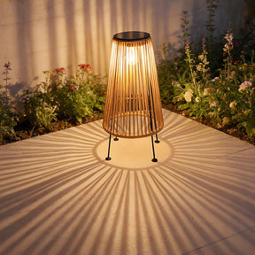 Creative Wicker Solar Lantern Outdoor Waterproof Floor Lamp