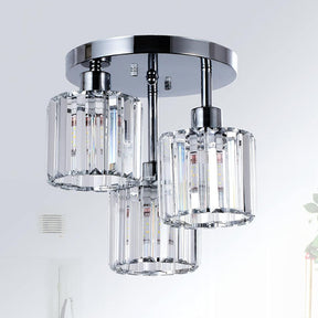 Modern Crystal Semi Flush Rounded Bedroom Ceiling Lights
