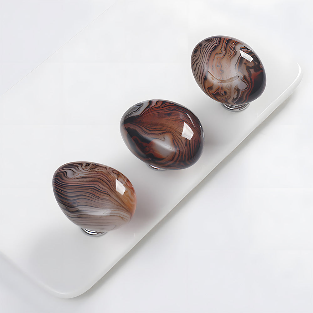 Modern Agate Stone Pebble Cabinet Knobs
