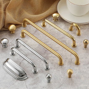 Nordic Luxury Brass Wardrobe Cabinet Drawer Handles