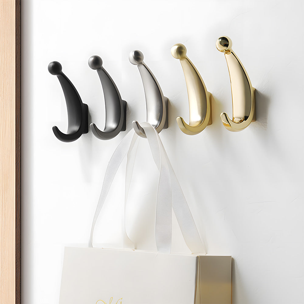 Modern Curved Zinc Alloy Wall Mounted Wall Hooks