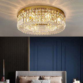Modern Round Crystal Ceiling Light for Living Room Bedroom Hallway