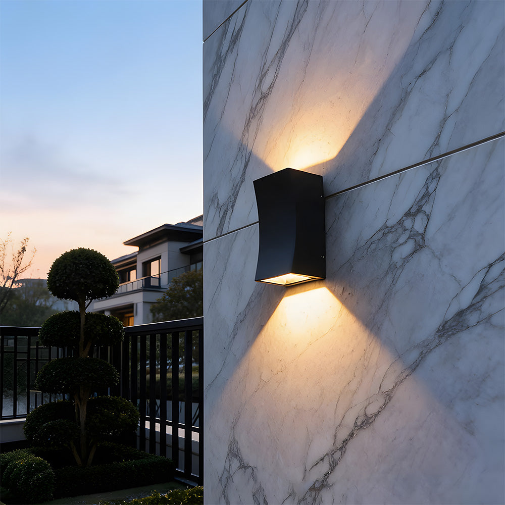 IP65 Curved & Square Up Down Exterior Sconce