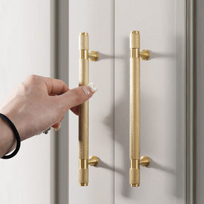 Solid Brass Knurled Cupboard Bar Handles