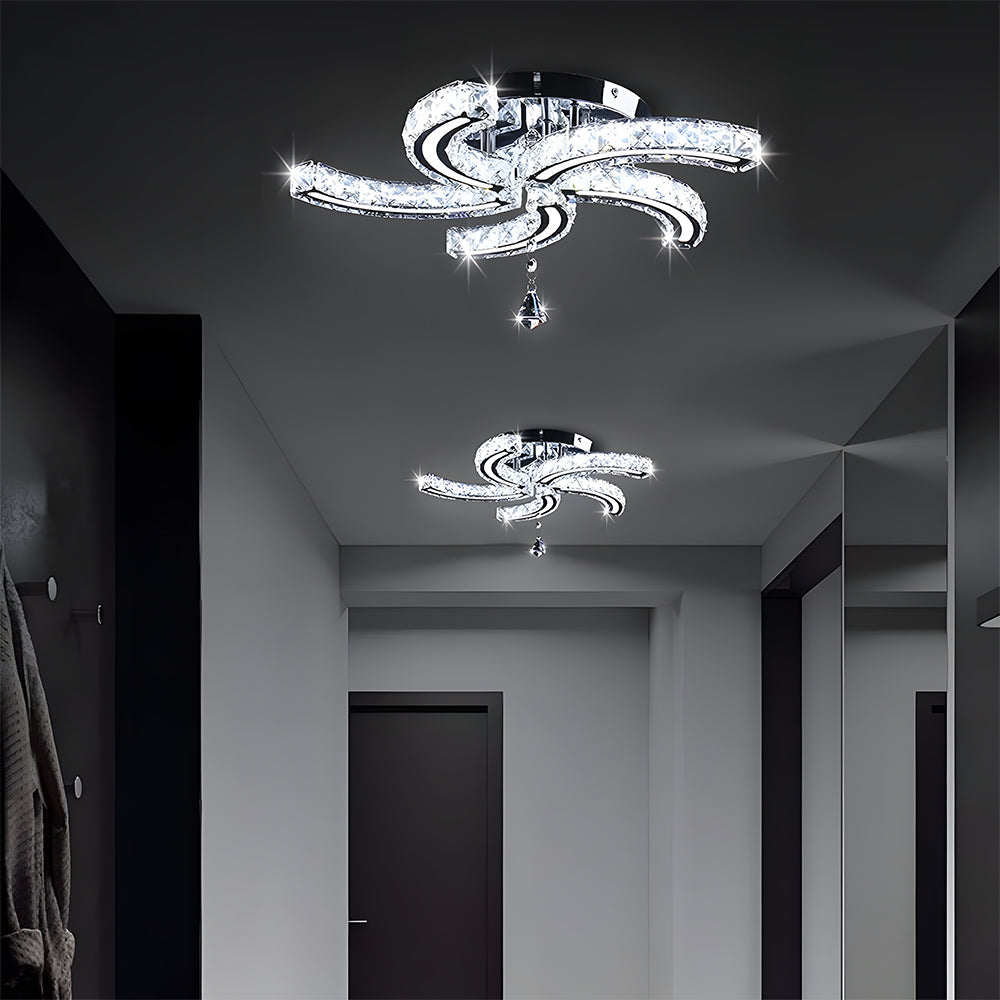 Luxury Crystal 5 Arms LED Flush Mount Ceiling Lights