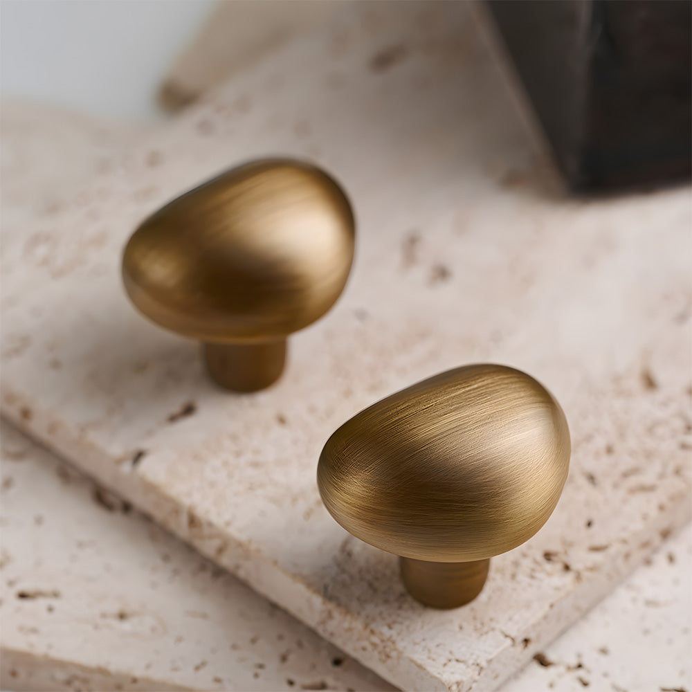 Organic Pebble Brushed Mushroom Cupboard Knobs