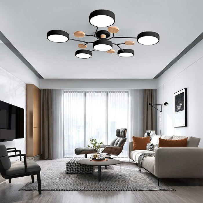 Modern Round Branch Type LED Semi-Recessed Ceiling Light