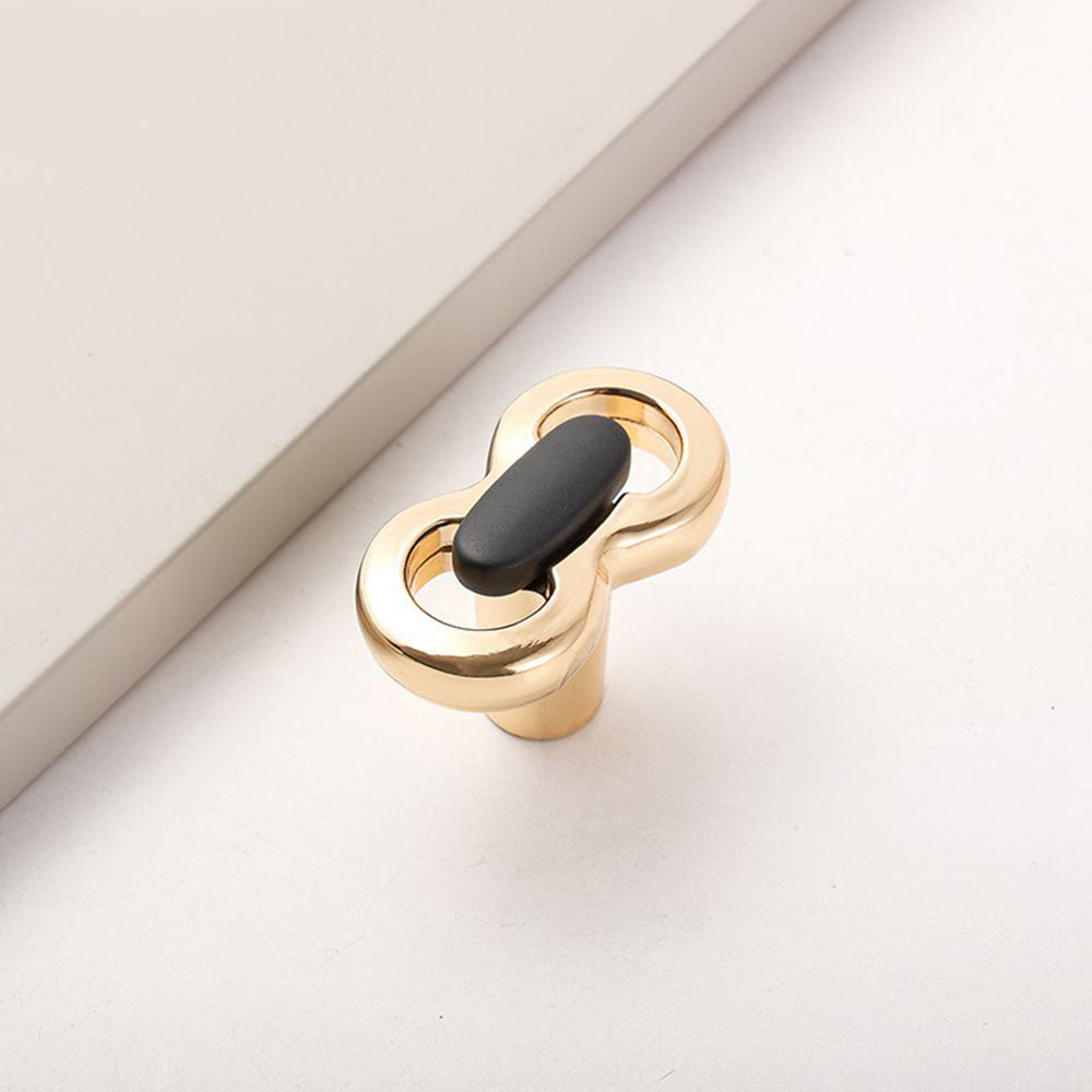 Zinc Alloy Black Silver Simple Cabinet Handles