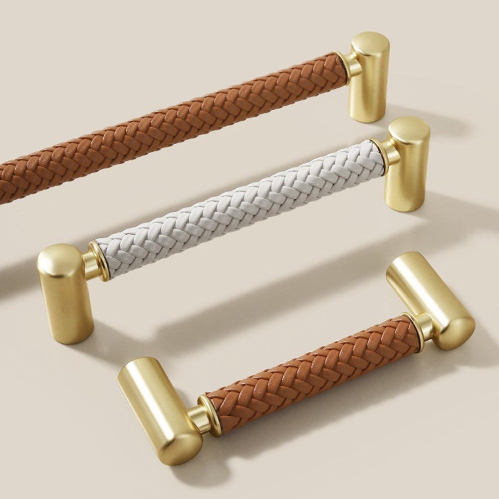 Woven Leather Cupboard Handles & Drawer Pulls