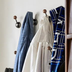 Walnut Cupboard Knobs & Wall Hooks