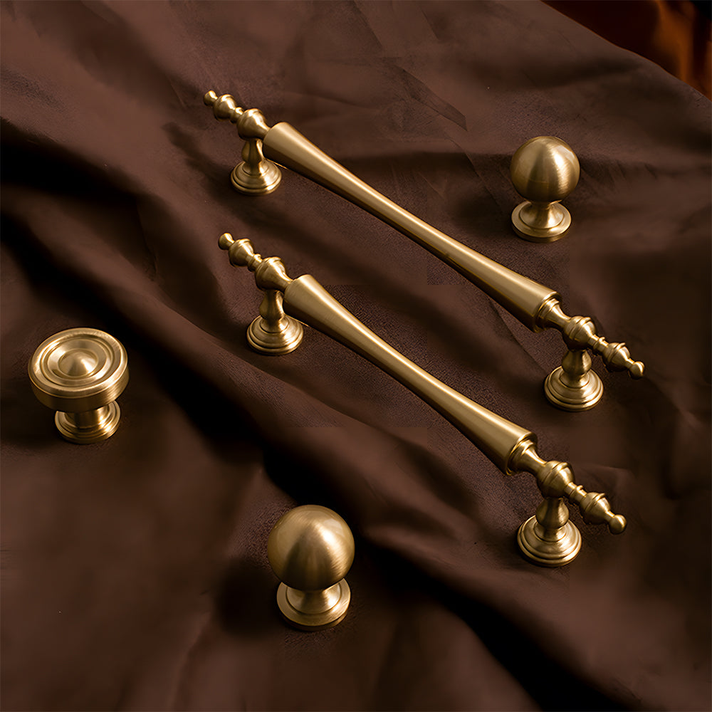Retro Gold Brass Wardrobe Handles And Knobs