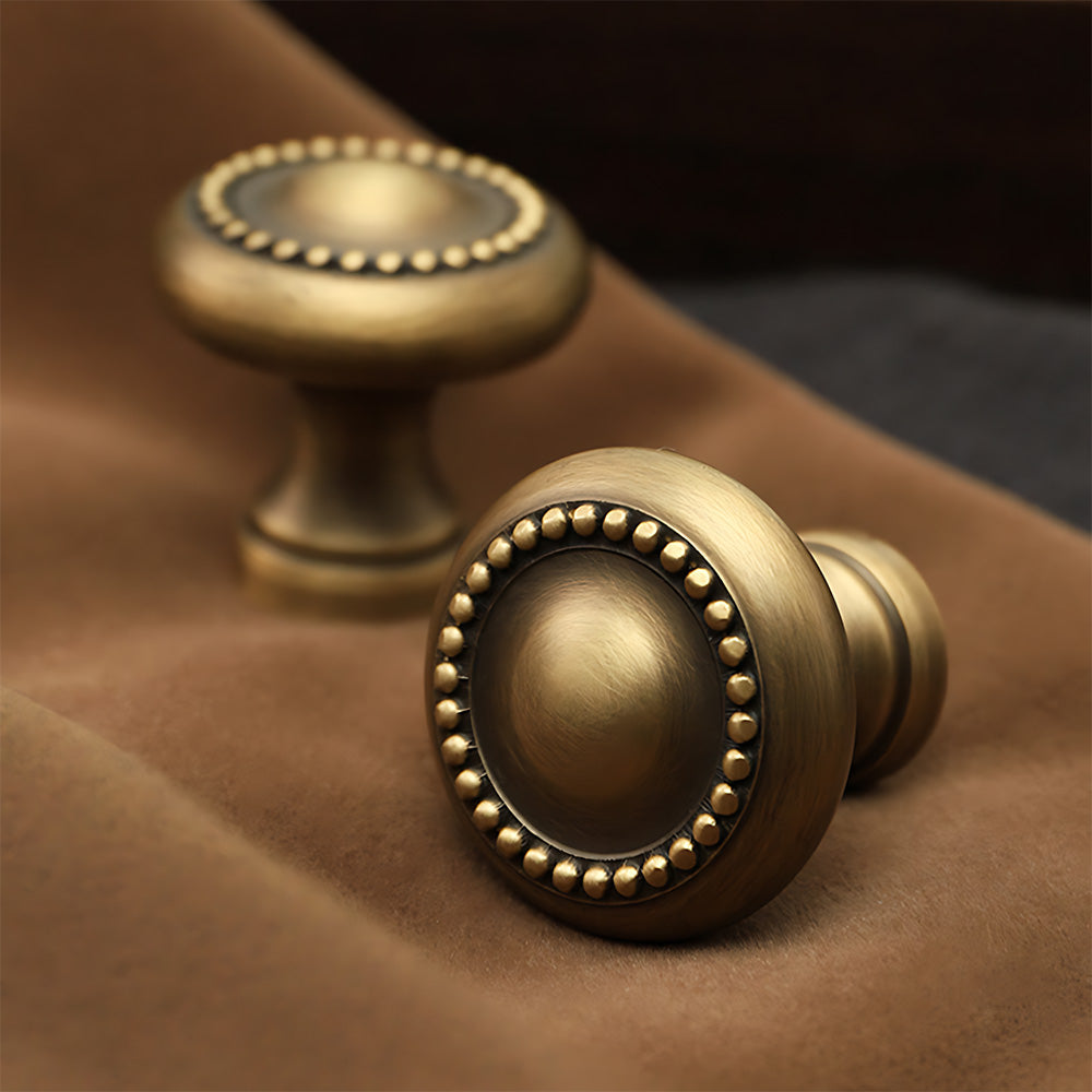 Vintage Solid Brass Spindle Cabinet Handles