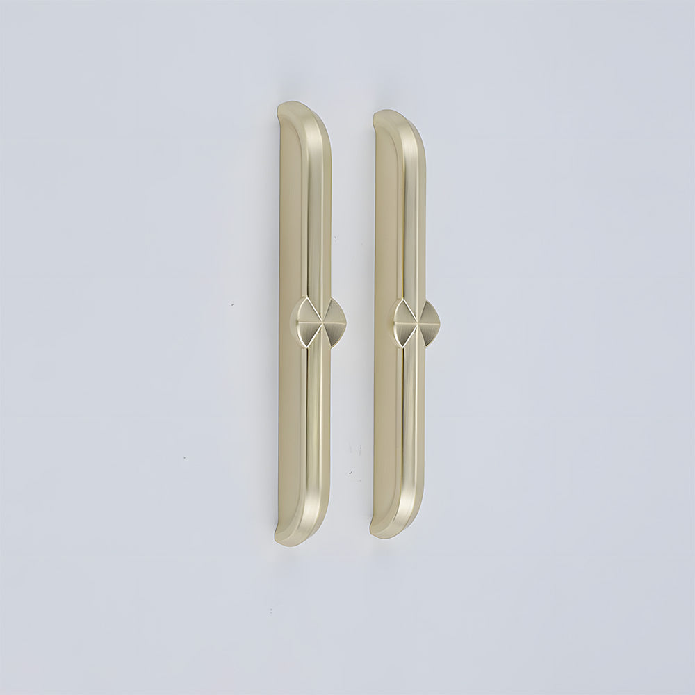 Modern Zinc Alloy Brushed Brass Cabinet Handles