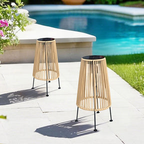 Creative Wicker Solar Lantern Outdoor Waterproof Floor Lamp
