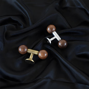 Medieval Brass Round Wooden Head Cabinet Handles