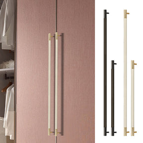 Modern Luxury Long Leather Aluminum Cabinet Door Handle