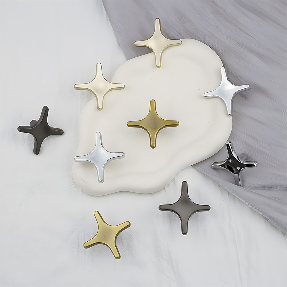 Modern Zinc Alloy Star Cross Cabinet Knobs