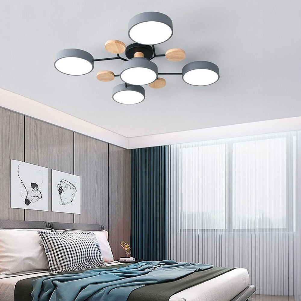 Modern Round Branch Type LED Semi-Recessed Ceiling Light