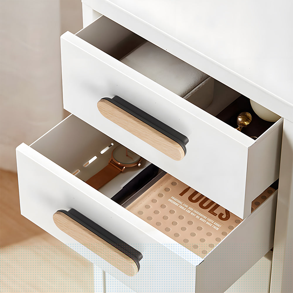 Round Wood Zinc Alloy Cabinet Wardrobe Door Handles