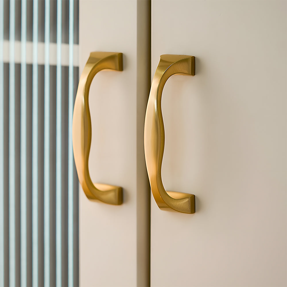 Wide Head Simple Brass Drawer Handles