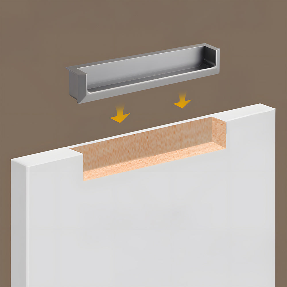Modern Square Recessed Flush Finger Pulls for Cabinet