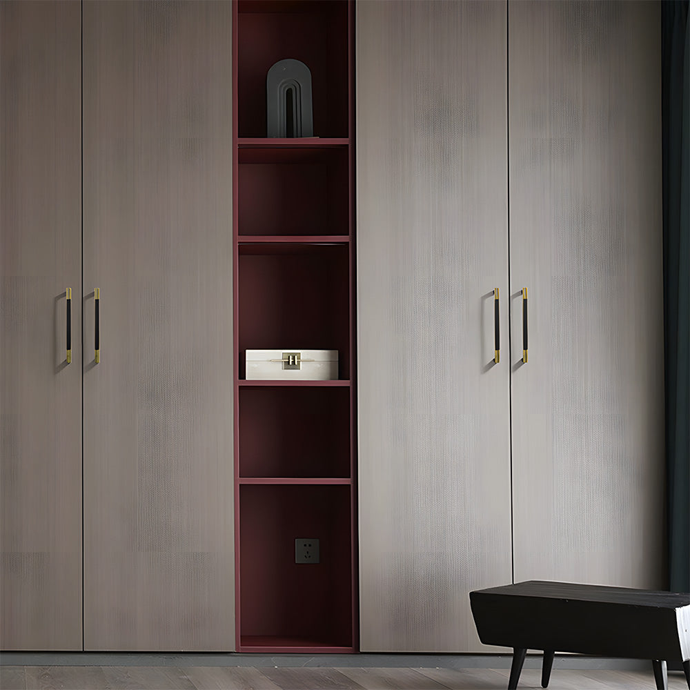 Square Textured Gold & Black Drawer Handles