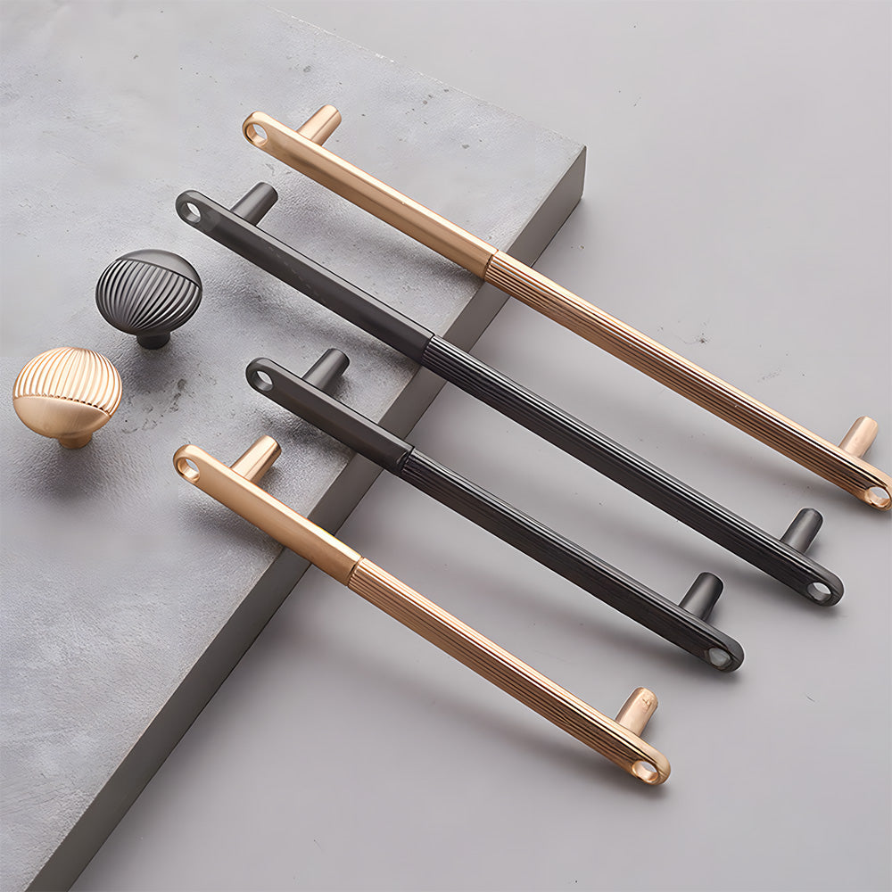 Modern Knurled Zinc Alloy Cabinet Pulls