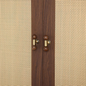 Medieval Brass Round Wooden Head Cabinet Handles