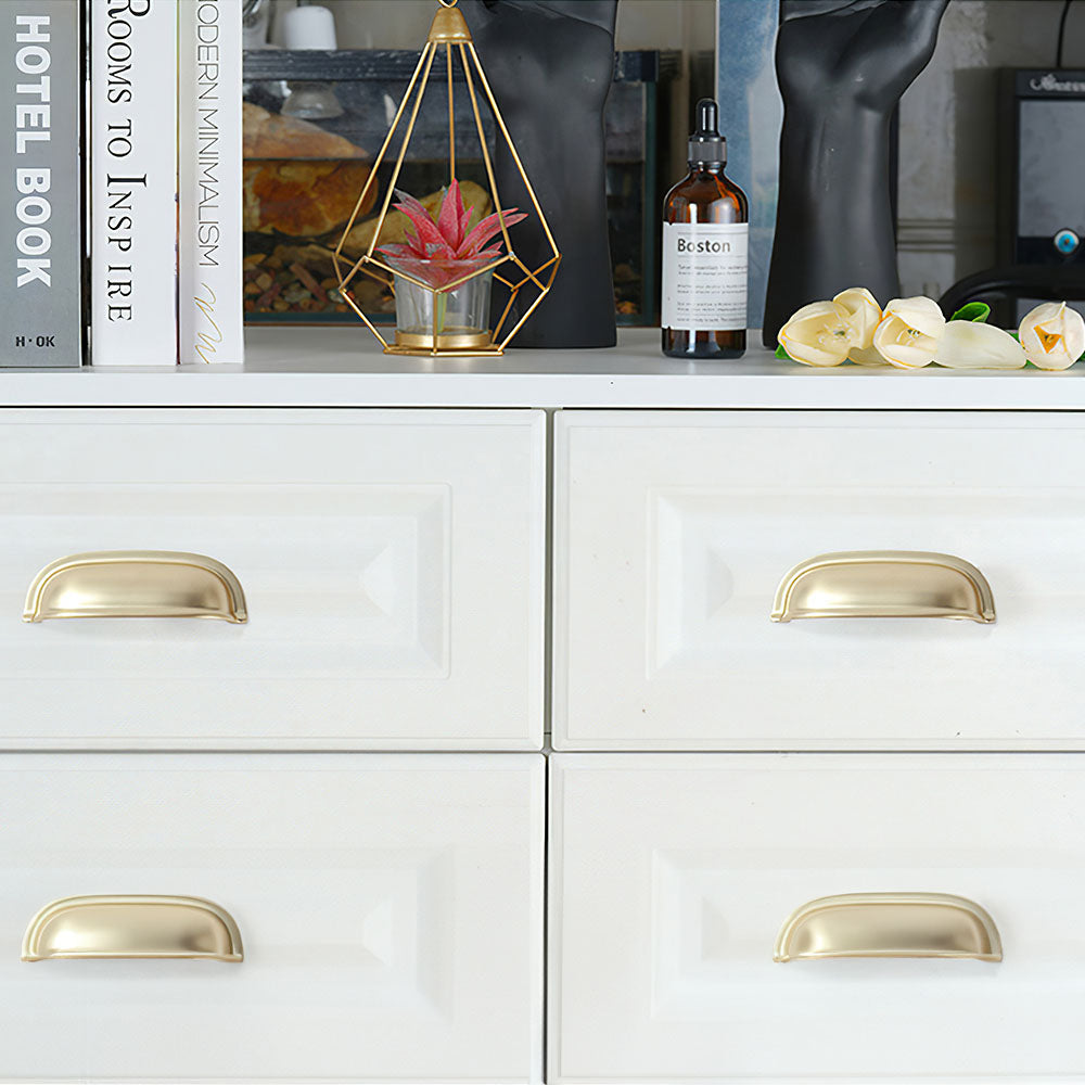 Classic Modern Zinc Alloy Kitchen Cabinet Drawer Cup Handles