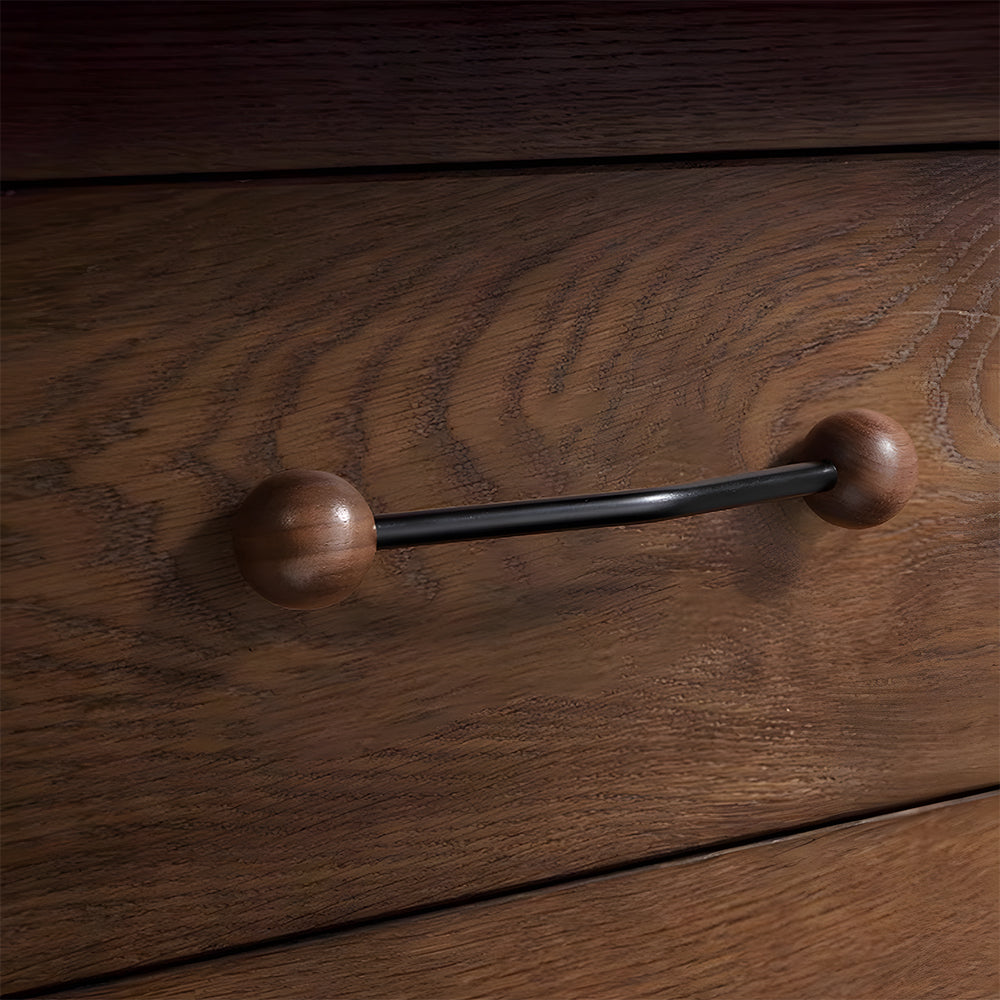 Walnut Round Head Wooden Cabinet Handles