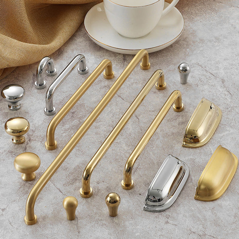 Nordic Luxury Brass Wardrobe Cabinet Drawer Handles