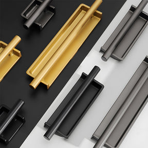 Simple Aluminum Alloy Recessed Concealed Cabinet Handles