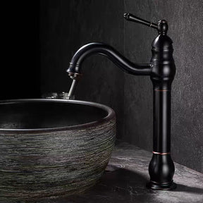 Traditional Deck Mounted Cold and Hot Tap_Black