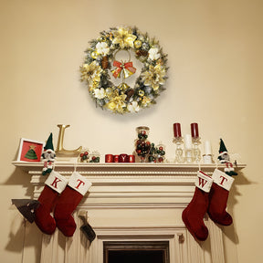 Stylish Christmas Wreath Ornament With LED Christmas Lightings And Bell Ball