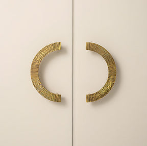 Vintage Brass Textured Semi Circle Cabinet Handles