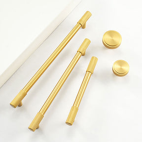 Brass Gold Knurled Kitchen Cabinet Handles