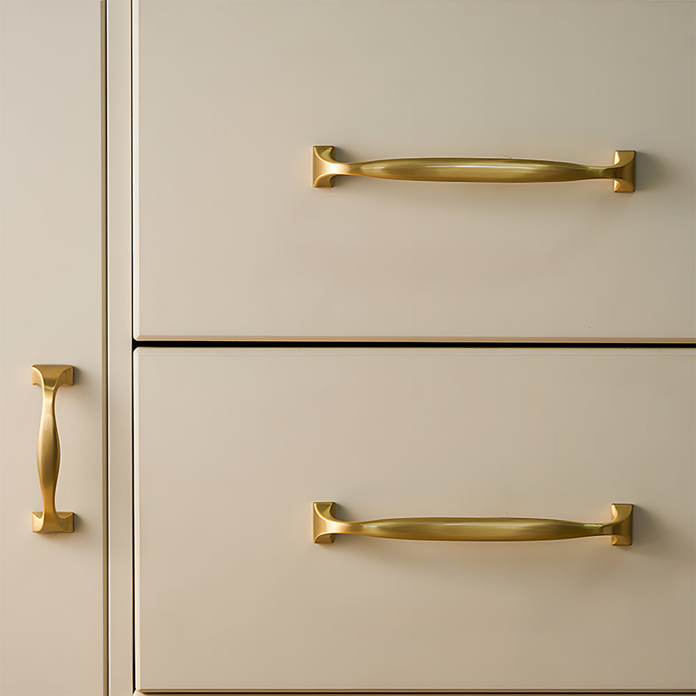 Wide Head Simple Brass Drawer Handles
