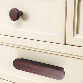 Round Wood Zinc Alloy Cabinet Wardrobe Door Handles
