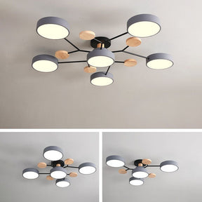 Modern Round Branch Type LED Semi-Recessed Ceiling Light