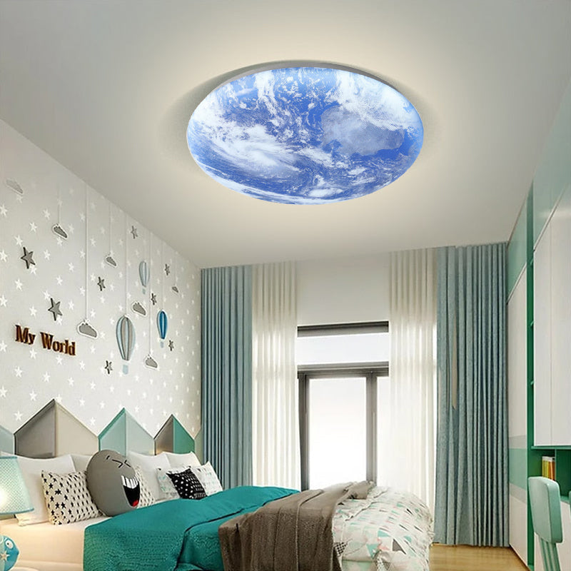 Art Deco Moon Round LED Ceiling Light For Living Room