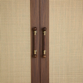 Medieval Brass Round Wooden Head Cabinet Handles